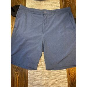 Roundtree & Yorke Performance Shorts Men's 38 Blue Flat Front Micro Golf